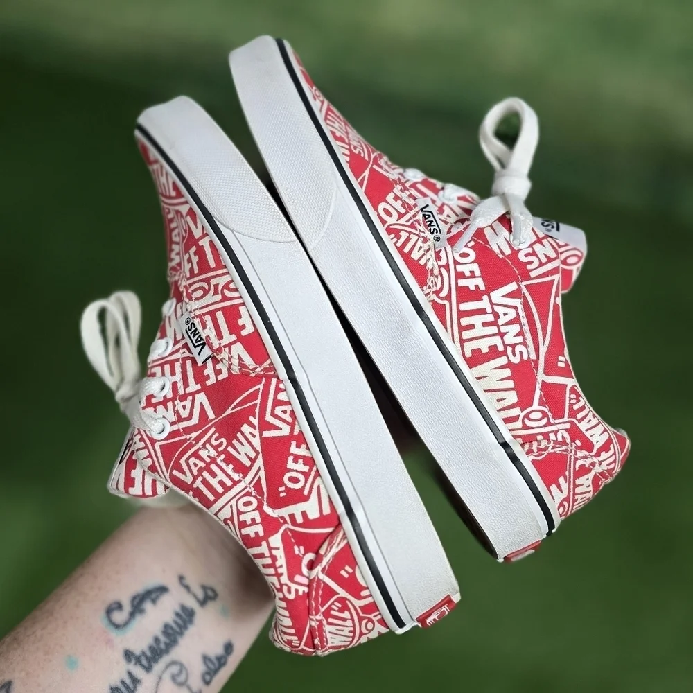 Vans | All Over Logo laced cotton canvas casual skate sneakers \ youth \ unisex